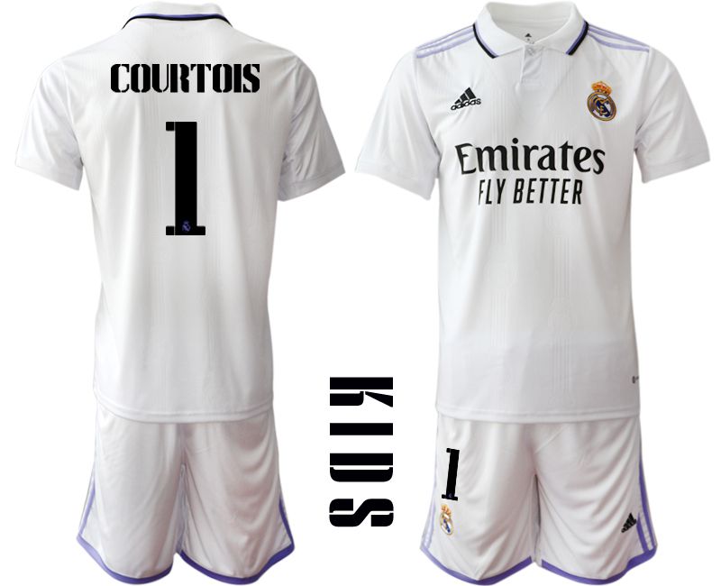 Youth 2022-2023 Club Real Madrid home white #1 Soccer Jersey->customized soccer jersey->Custom Jersey